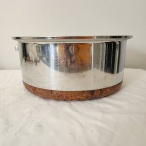 Sears Copper Stainless Steel Pot 10" Wide 5" Tall NO HANDLES